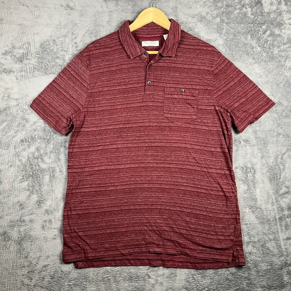 English Laundry Polo Shirt Mens Large Maroon Space Dye Textured Performance Golf